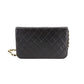 Chanel Matelasse Chain Shoulder Bag Leather Black Gold Hardware Push Lock