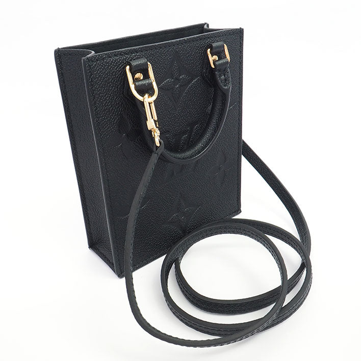 Louis Vuitton Petite Sac Plat Monogram Emplant Noir Black
