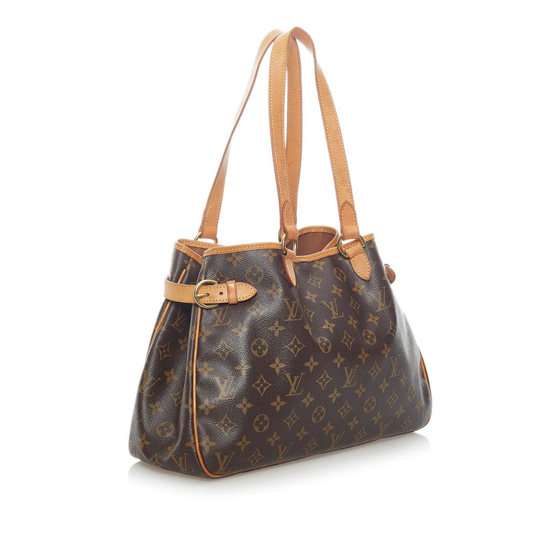 Louis Vuitton Monogram Batignolles Horizontal Tote Shoulder Bag Brown