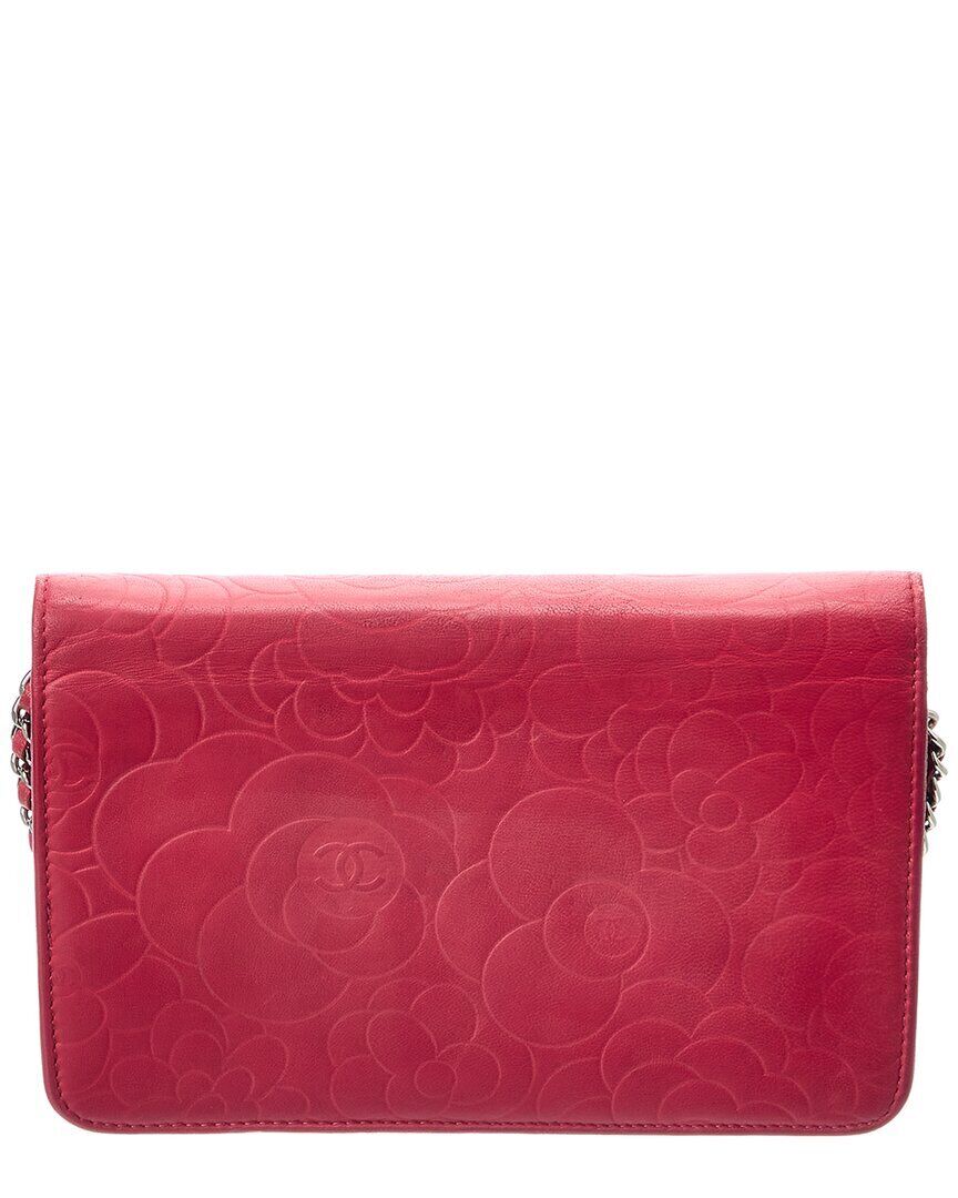 Chanel Pink Lambskin Leather Wallet On Chain ( ) Women's