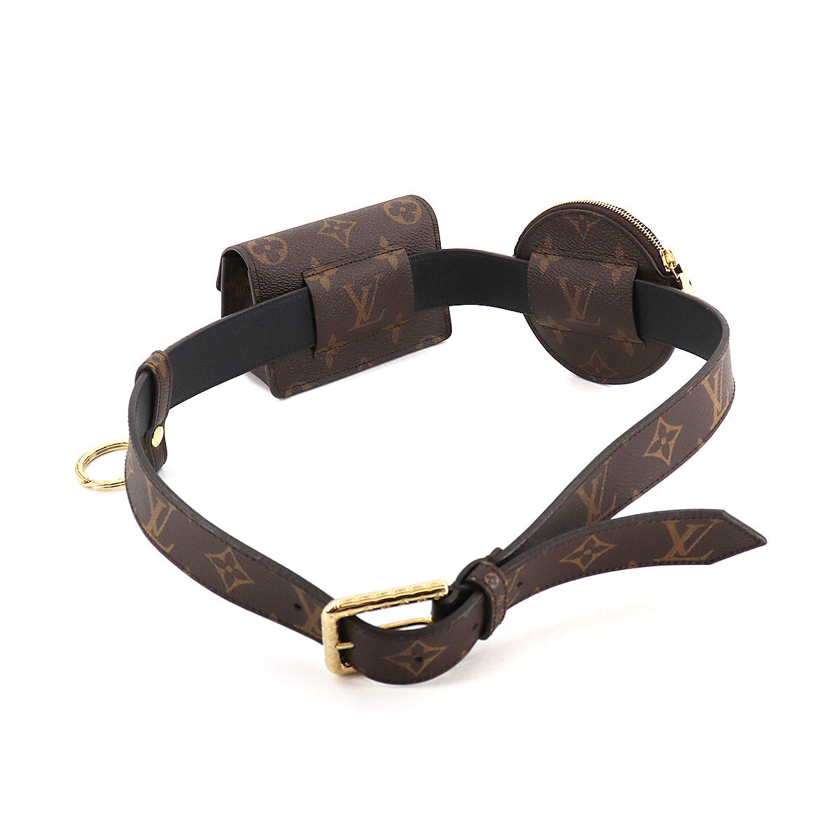 Louis Vuitton Monogram Sun Tulle Daily Multi Pocket Belt 80 Gold Hardware