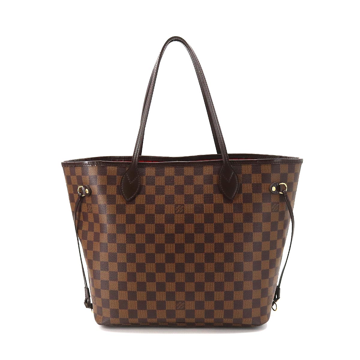 Louis Vuitton Damier Neverfull MM Tote Bag Ebene Cerise Brown Gold Hardware