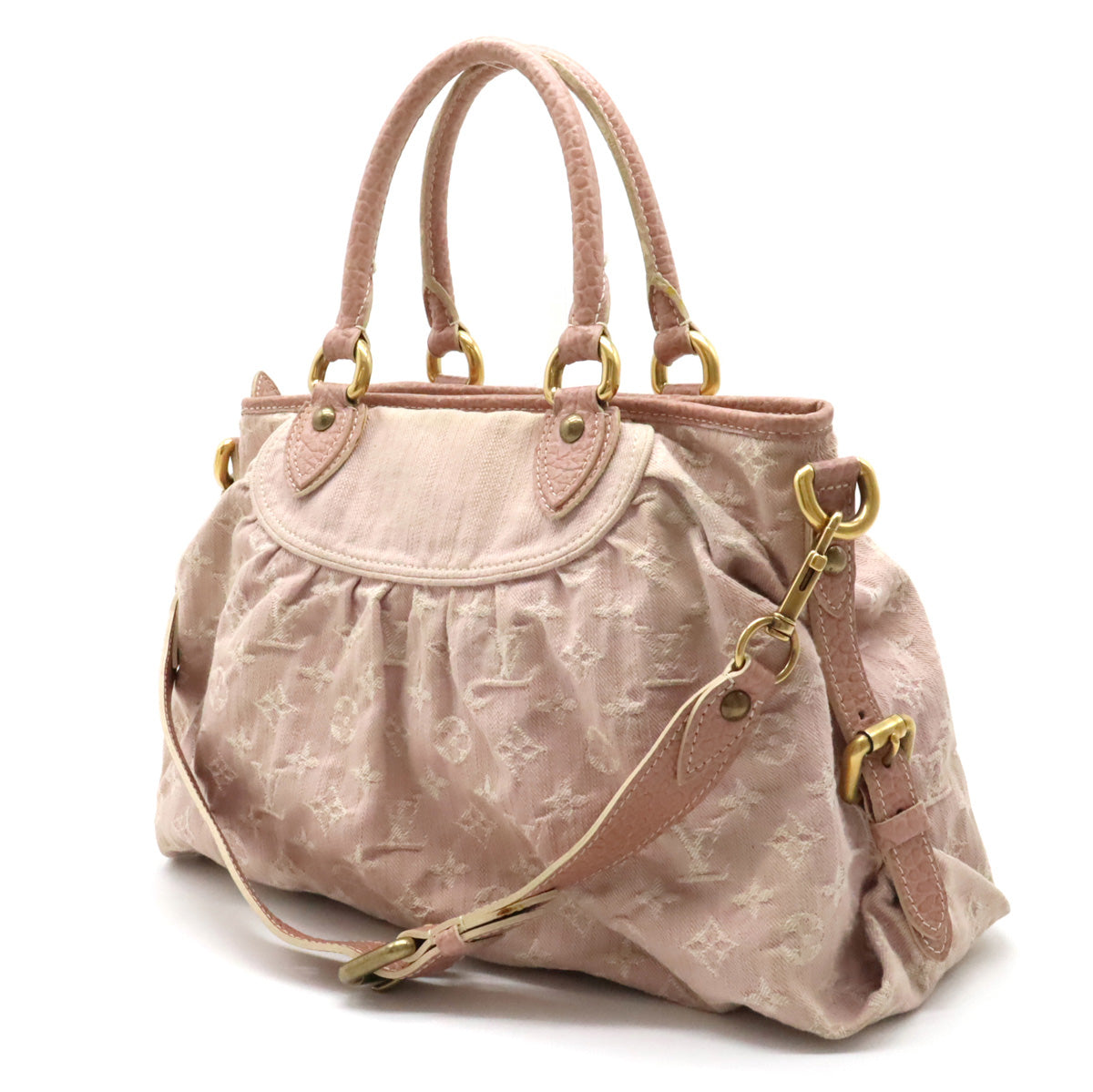 Louis Vuitton Monogram Denim Neocabby MM Tote Shoulder Bag Pink