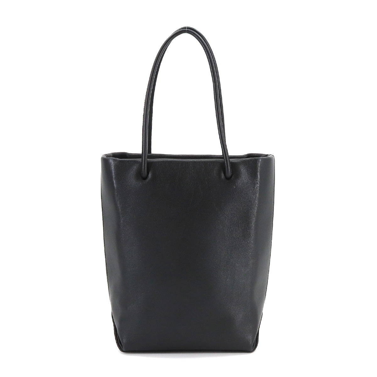 Chanel Essential Tote Bag Leather Black Silver Metal Fittings