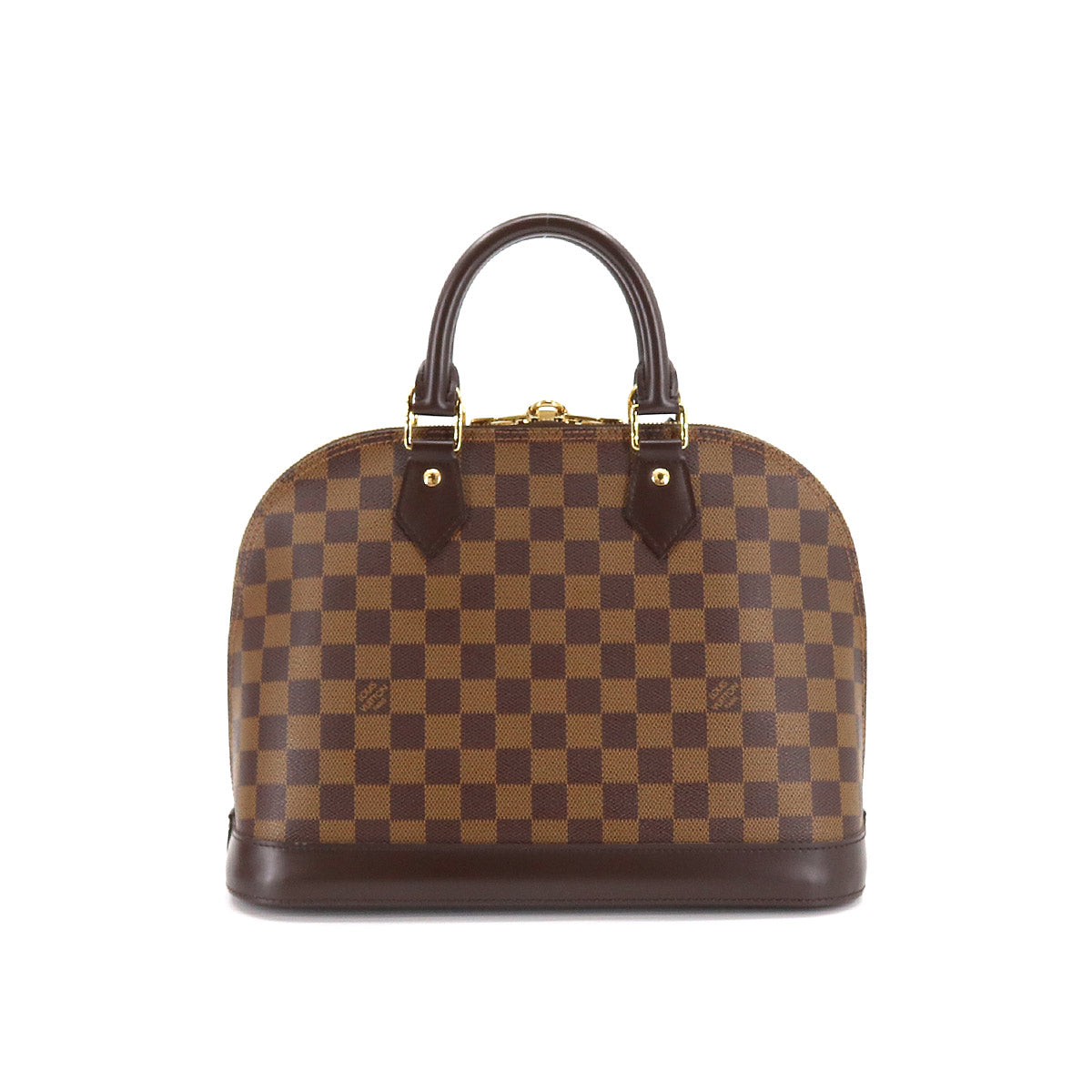 Louis Vuitton Damier Alma PM Hand Bag Ebene Brown