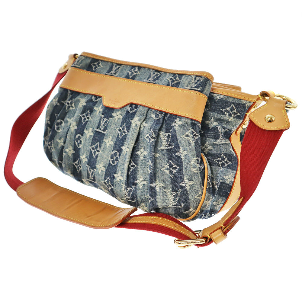 Louis Vuitton Porte Epol Leie MM Shoulder Bag Denim Blue