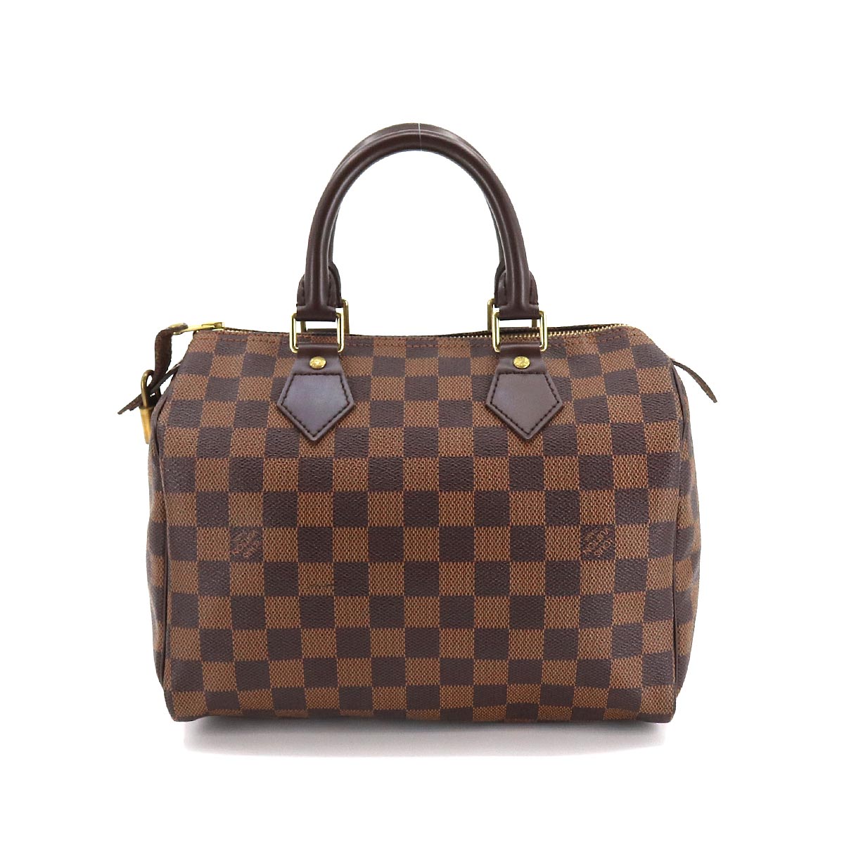 Louis Vuitton Damier Speedy 25 Hand Bag Ebene Brown Gold Hardware