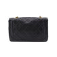 Chanel Matelasse Chain Shoulder Bag Leather Black Gold Metal Fittings