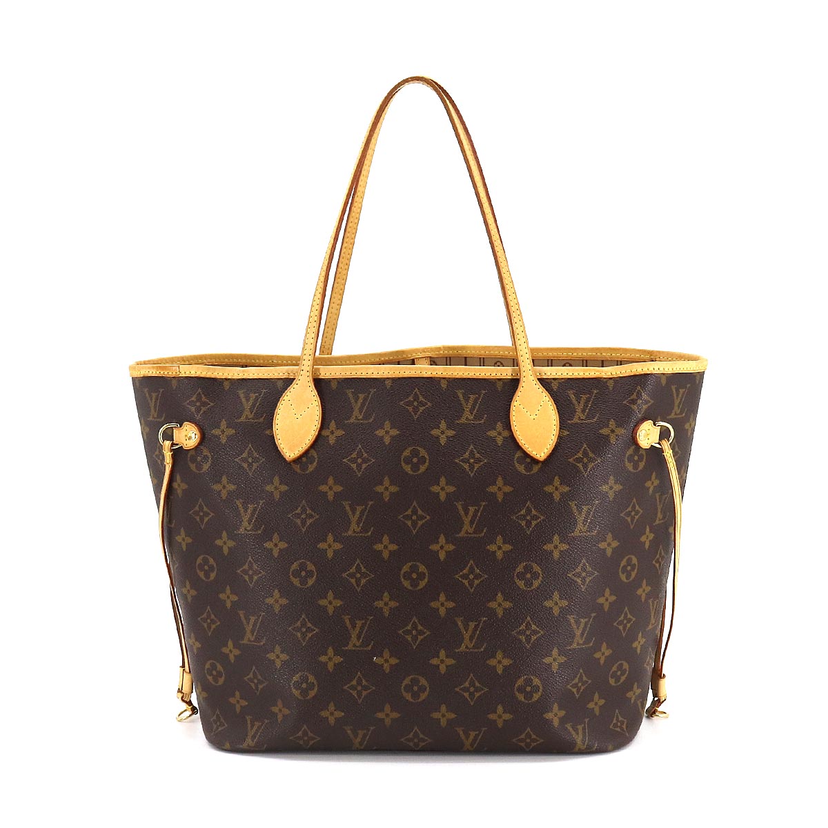 Louis Vuitton Monogram Neverfull MM Tote Bag Brown Beige