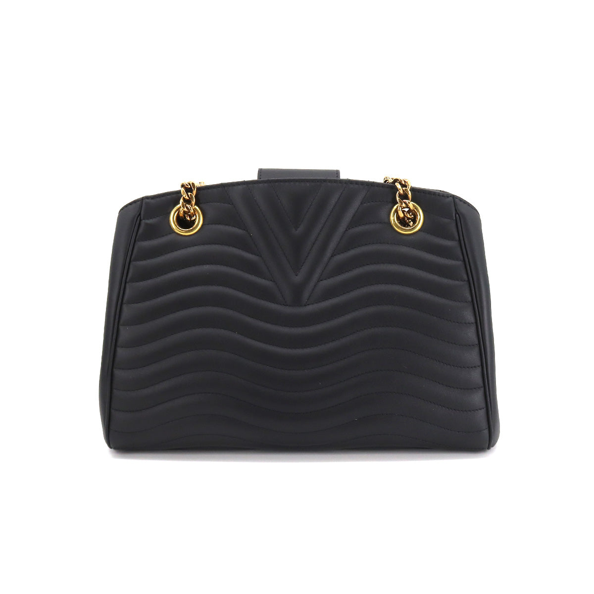 Louis Vuitton New Wave Chain Tote 2 Way Shoulder Bag Leather Noir
