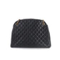 Chanel Mademoiselle Bowling Chain Shoulder Bag Leather Black
