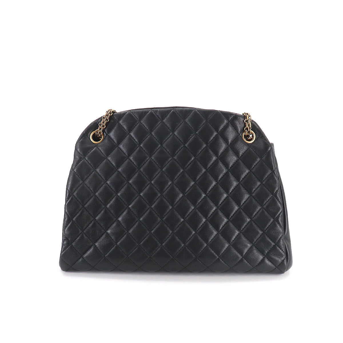 Chanel Mademoiselle Bowling Chain Shoulder Bag Leather Black