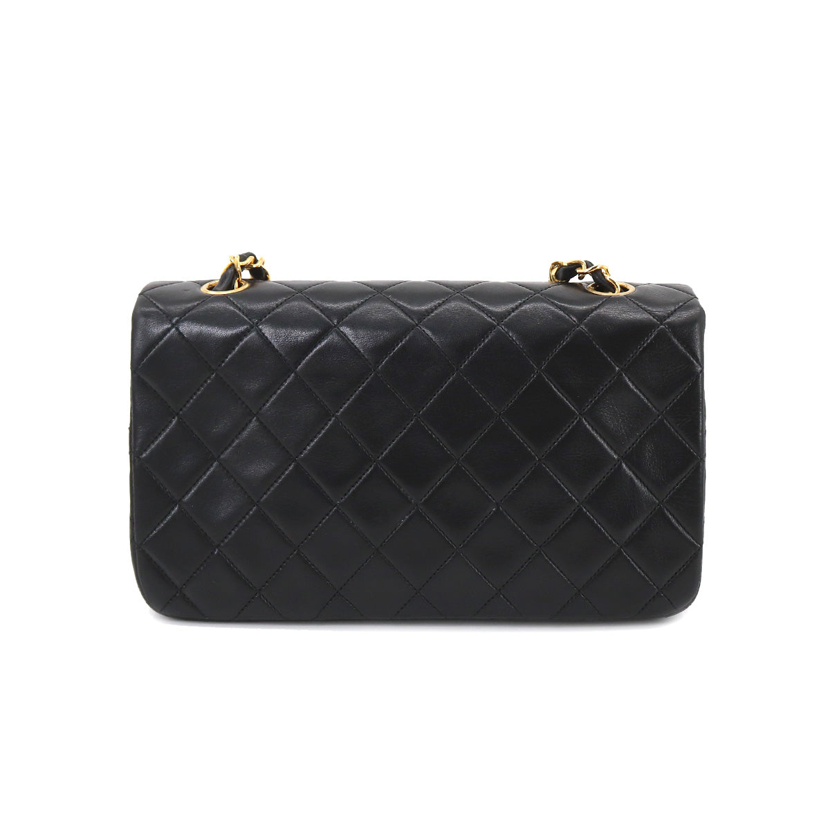Chanel Matelasse Chain Shoulder Bag Leather Black Gold Metal Fittings