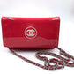 Chanel Pink/White Patent Leather Cc Woc Clutch Bag