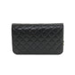 Chanel Matelasse Chain Shoulder Bag Leather Black Gold Hardware Push Lock
