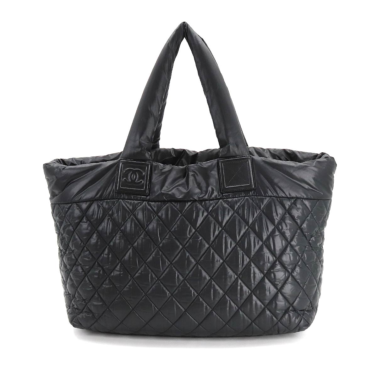Chanel Coco Cocoon MM Medium Tote Bag Nylon Leather Black
