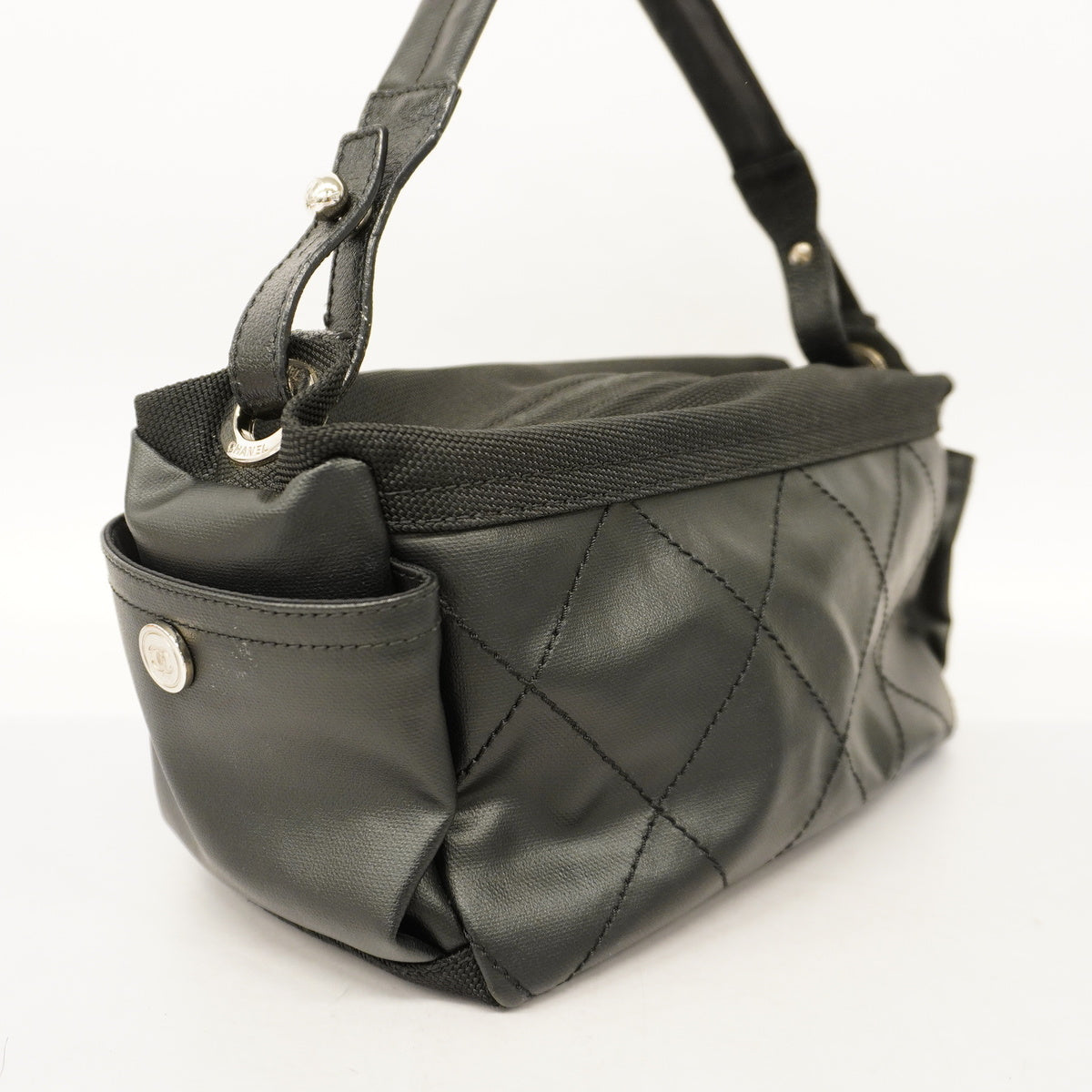 Chanel Shoulder Bag Paris Biarritz Canvas Black