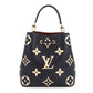 Louis Vuitton Bicolor Monogram Emplant NeoNoe MM Shoulder Bag Leather Black Beige