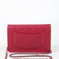 Chanel Wallet on Chain Red Quilted Lambskin Leather CC Crossbody Bag
