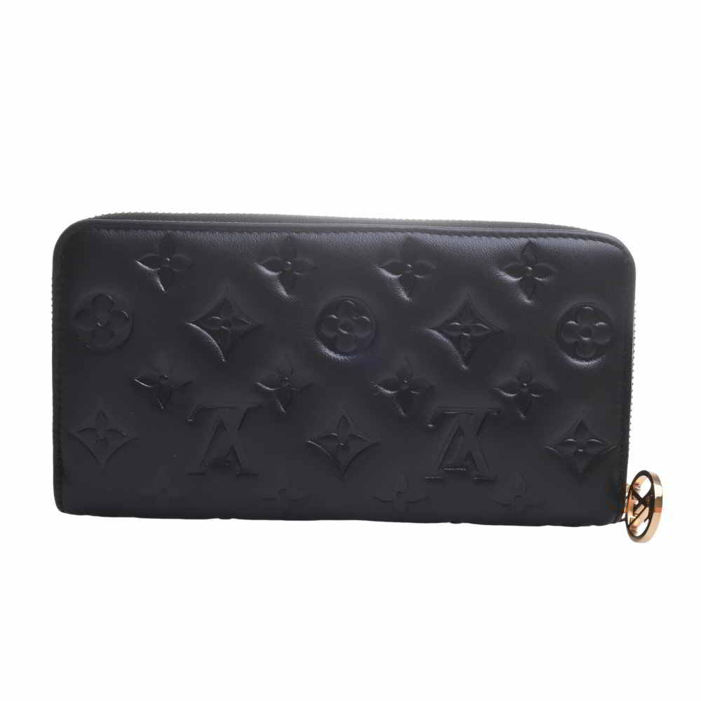 Louis Vuitton Monogram Emboss Lamb Leather Zippy Wallet Long Wallet
