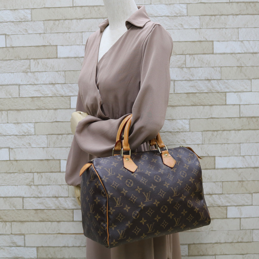 Louis Vuitton Speedy 30 Monogram Handbag Brown