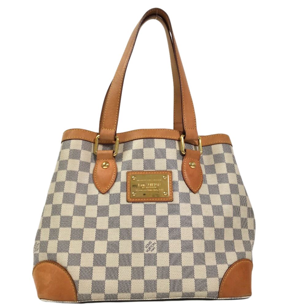Louis Vuitton Hampstead PM Shoulder Bag Damier Azur Canvas White