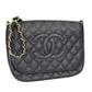 Chanel Chain Shoulder Bag Caviar Skin Cocomark Flap Black