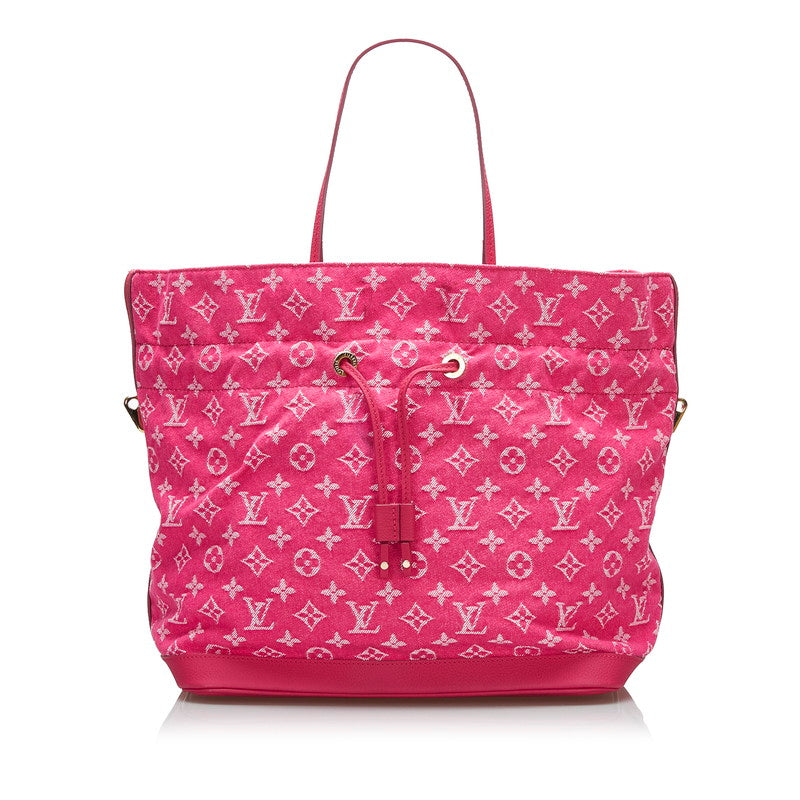 Louis Vuitton Noefle MM Denim Canvas Shoulder Bag Pink