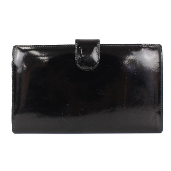 Chanel Patent Clasp Long Wallet Black