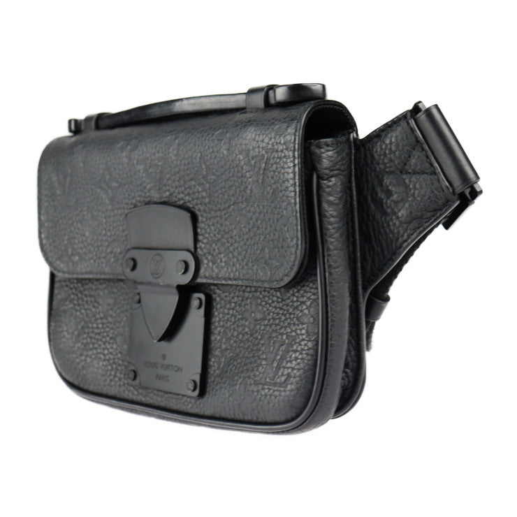 Louis Vuitton S Lock Sling Bag Monogram Waist Bag Taurillon Leather Noir