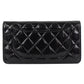 Chanel Matelasse Long Wallet Black Enamel Patent