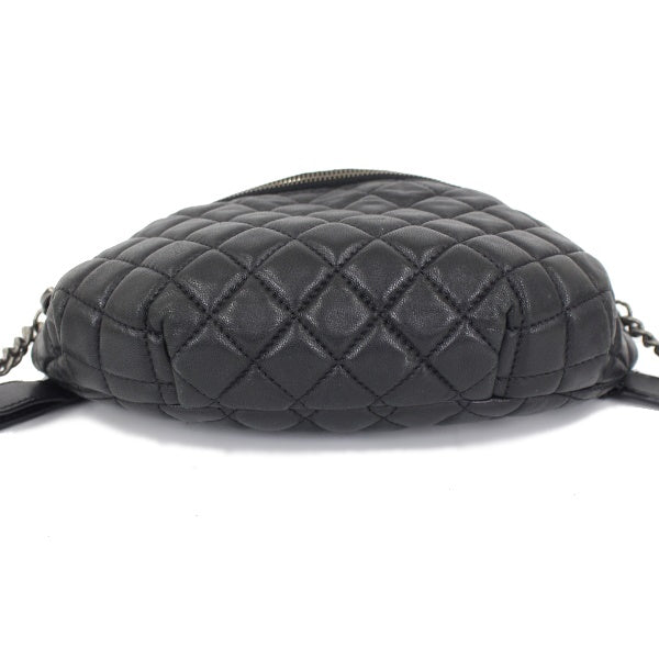 Chanel Matelasse Waist Bag Lambskin Pouch Black