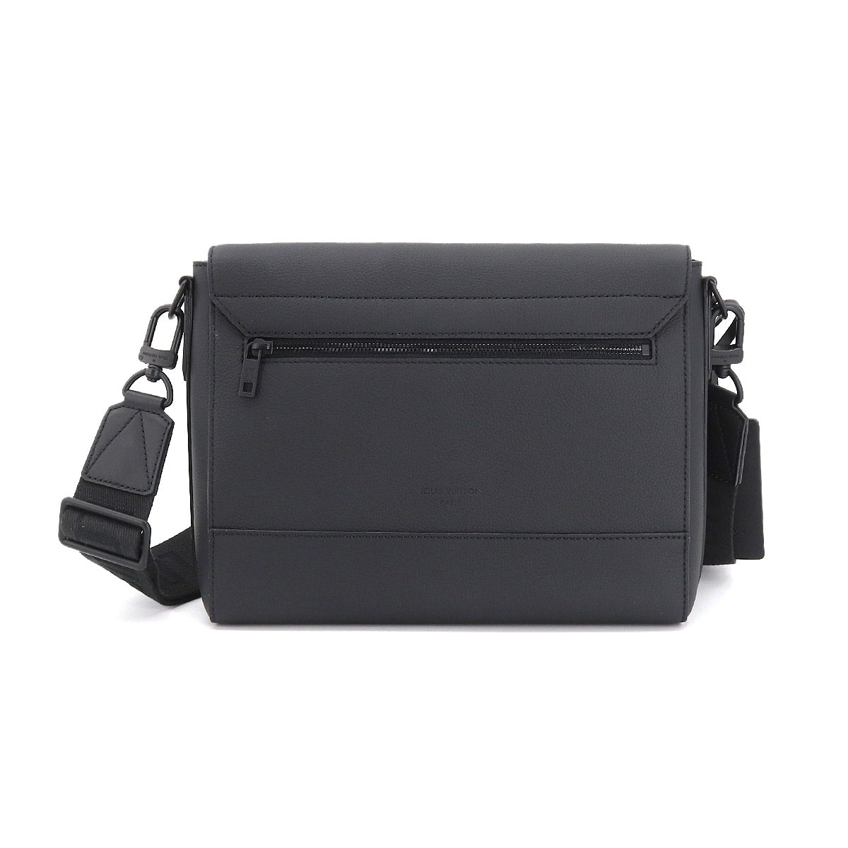 Louis Vuitton Messenger Shoulder Bag Leather Black