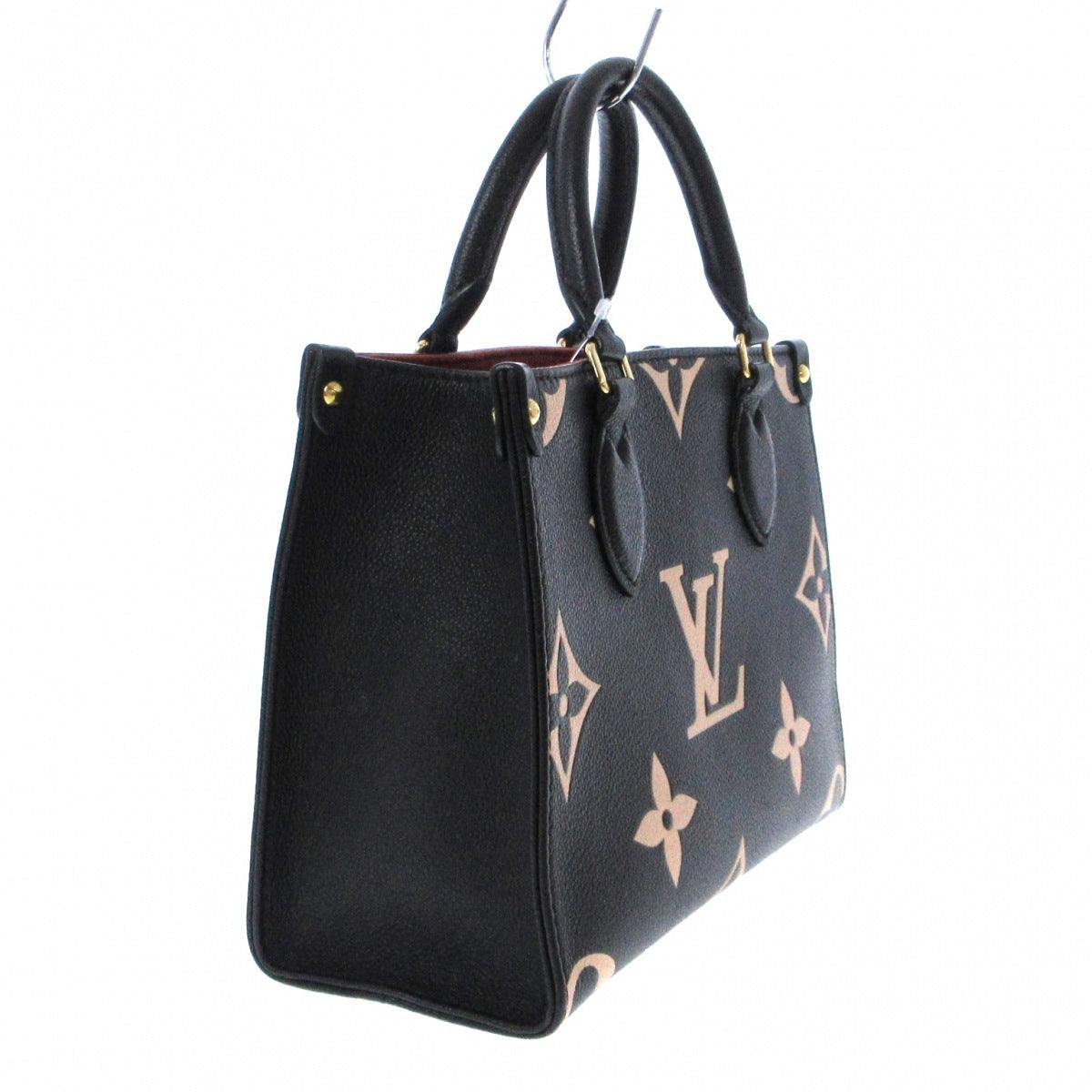 Louis Vuitton On The Go PM Tote Bag Black Beige