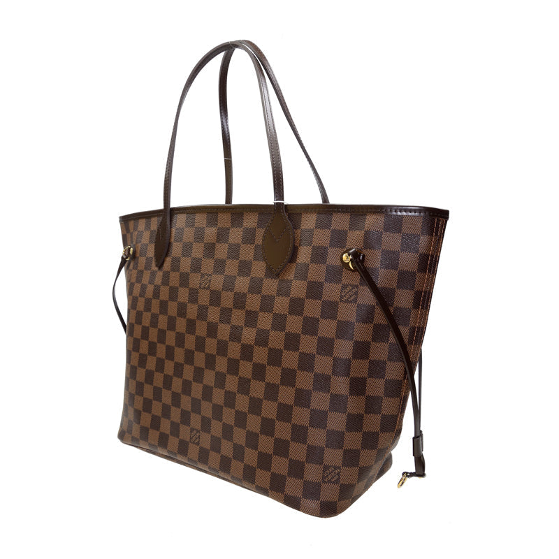 Louis Vuitton Neverfull MM Tote Shoulder Bag Damier Ebene Canvas