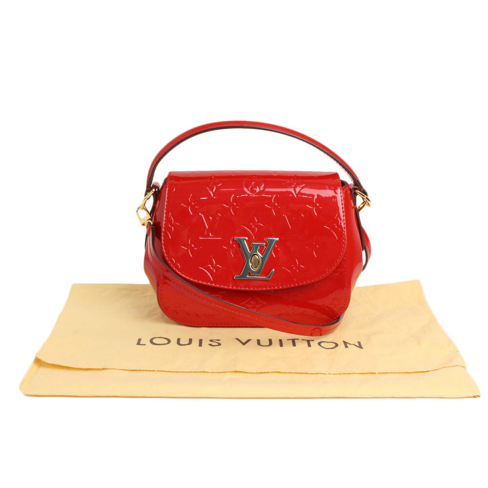 Louis Vuitton Vernis Leather Shoulder Bag Red