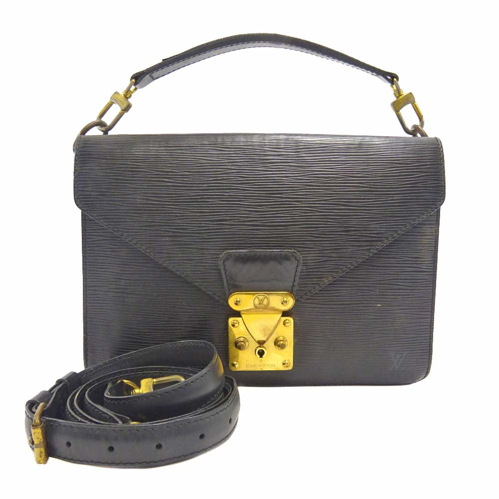 Louis Vuitton Biface Handbag Black Epi Leather Black