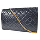 Chanel Classic Single Flap Medium Shoulder Bag Navy Lambskin