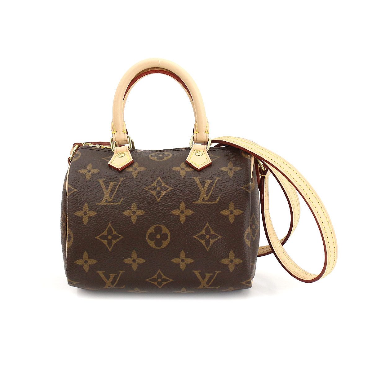 Louis Vuitton Monogram Nano Speedy 2 Way Hand Shoulder Bag Brown