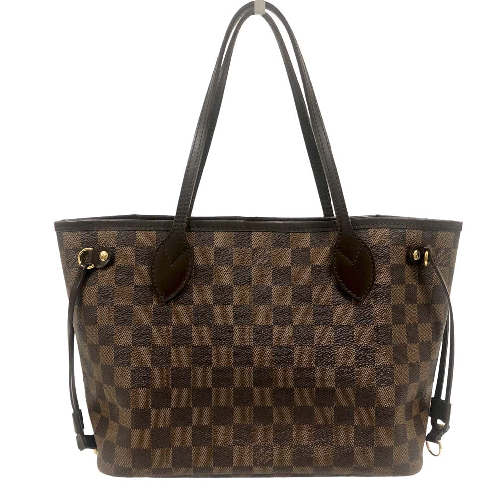 Louis Vuitton Neverfull PM Tote Shoulder Bag Damier Ebene