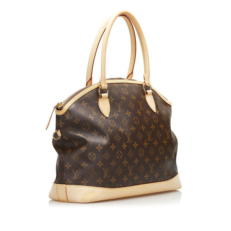 Louis Vuitton Monogram Lockit Shoulder Bag Brown
