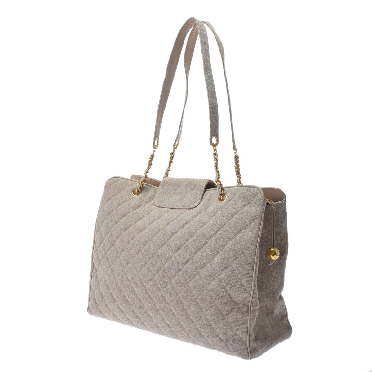 Chanel Super Model Bag Chain Beige/Gold Hardware Cotton Shoulder Bag