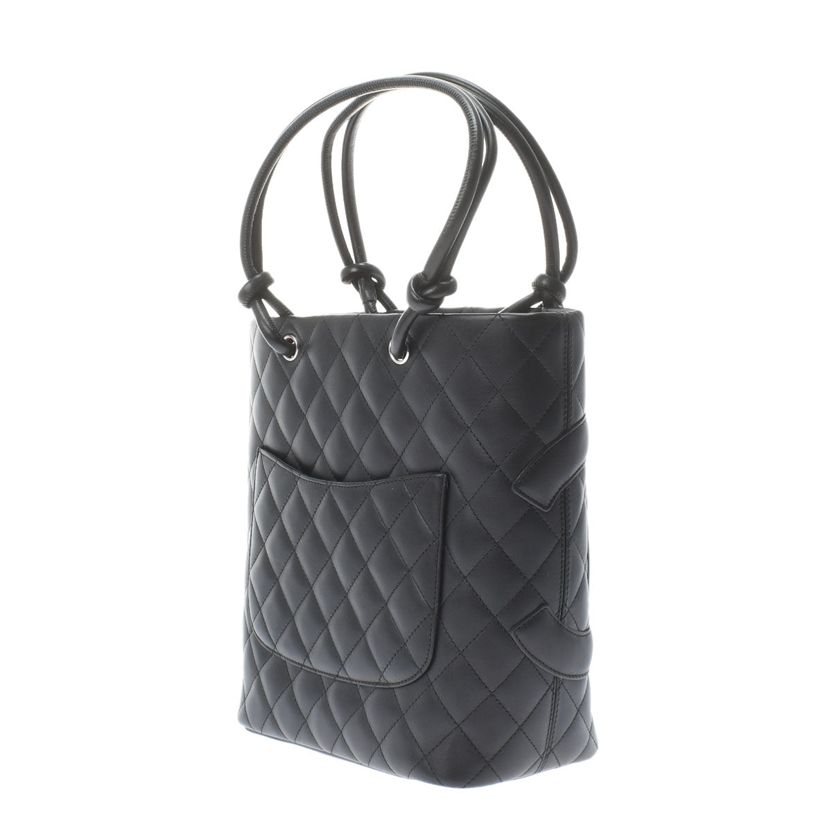 Chanel Cambon Line Medium Black/Silver Hardware Calfskin Tote Bag