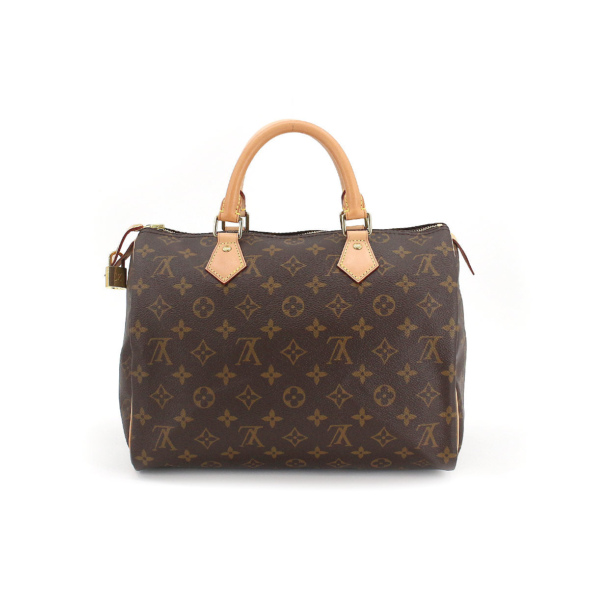 Louis Vuitton Monogram Speedy 30 HandBag Brown Gold Hardware