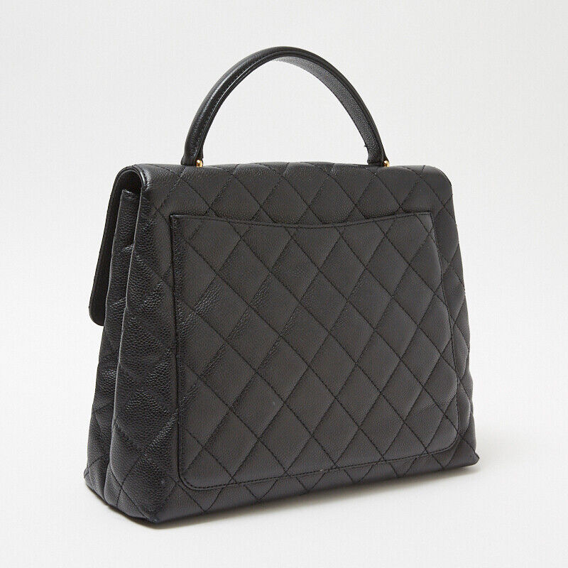 Chanel Top Handle Bag Black Gold Hardware HandBag