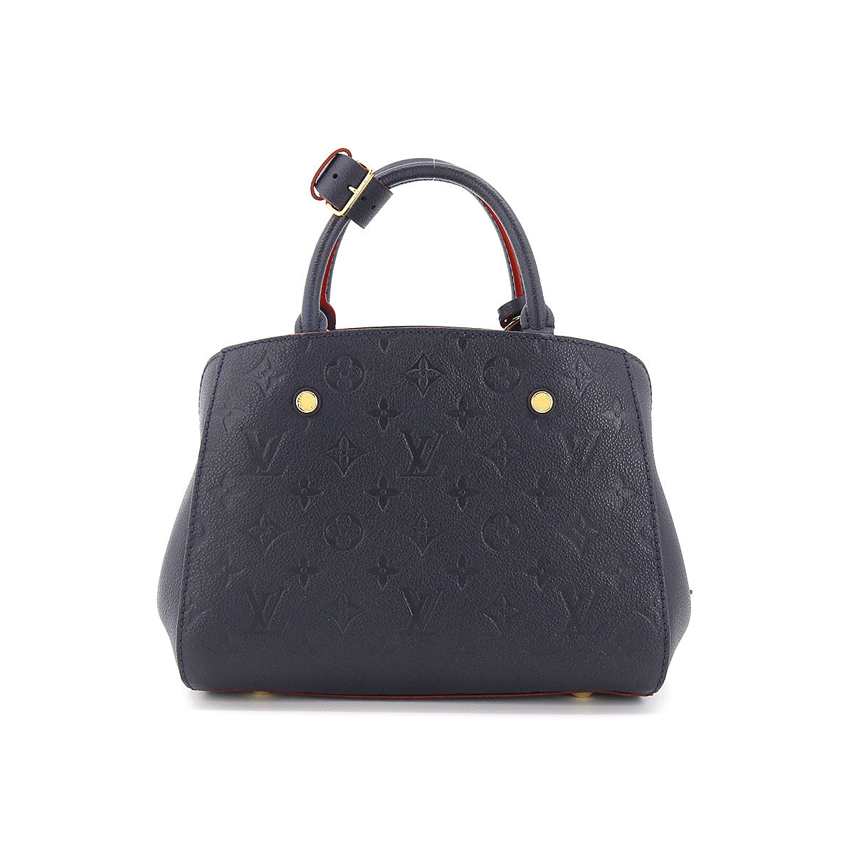 Louis Vuitton Monogram Implant Montaigne BB 2 Way Hand Shoulder Bag Leather Marine Rouge