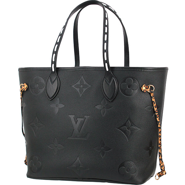 Louis Vuitton Neverfull MM Giant Wild at Heart Monogram Implant Leather Black