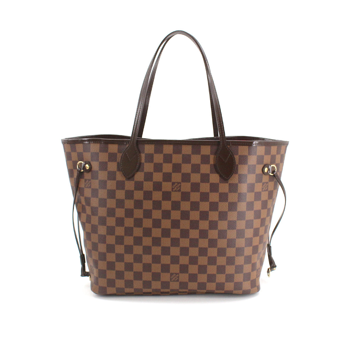 Louis Vuitton Damier Neverfull MM Tote Bag Ebene Cerise Brown Gold Hardware
