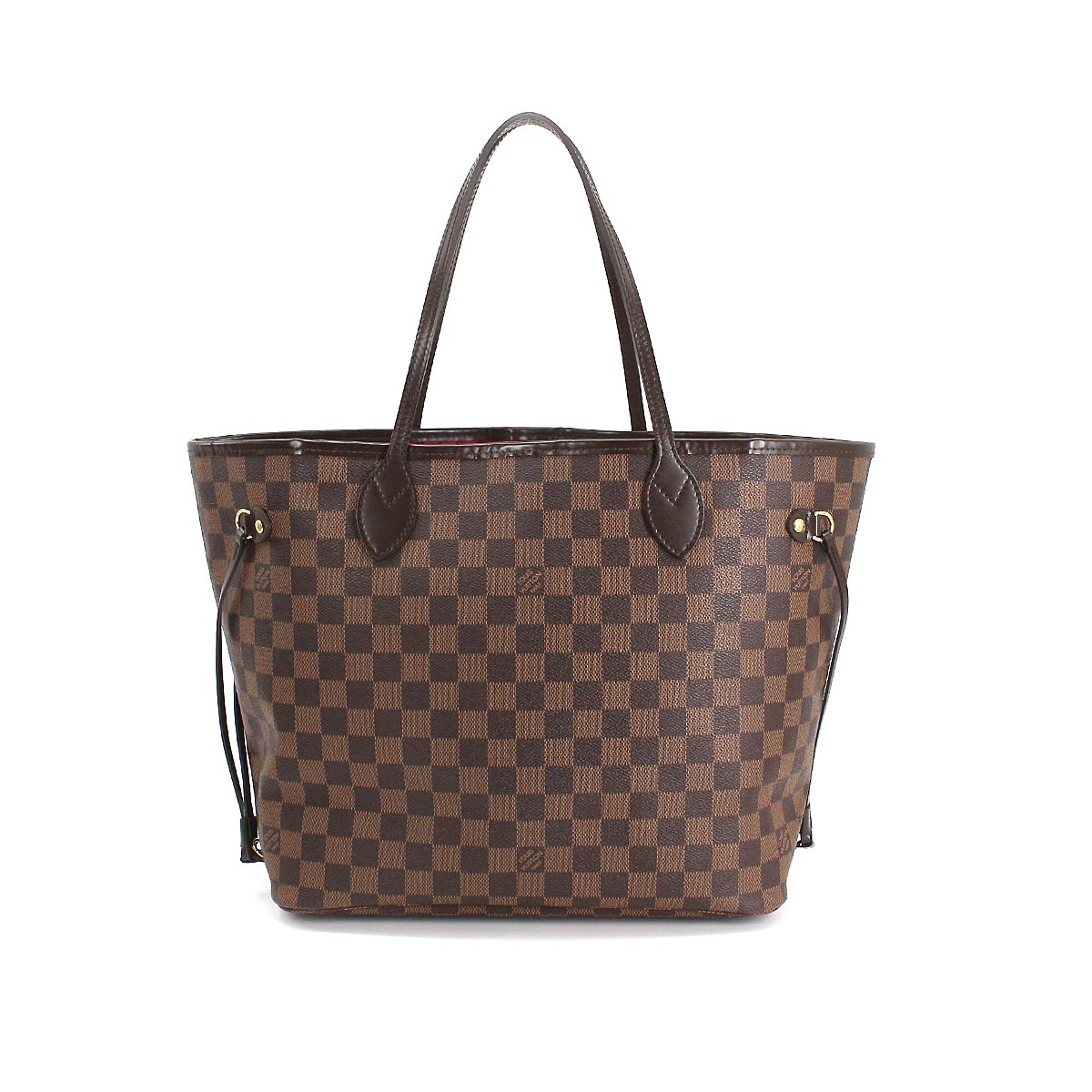 Louis Vuitton Damier Neverfull MM Tote Bag Ebene Cerise Brown Gold Hardware
