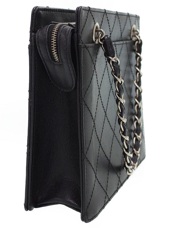 Chanel Wild Stitch Matelasse Chain Handbag Shoulder Bag Black